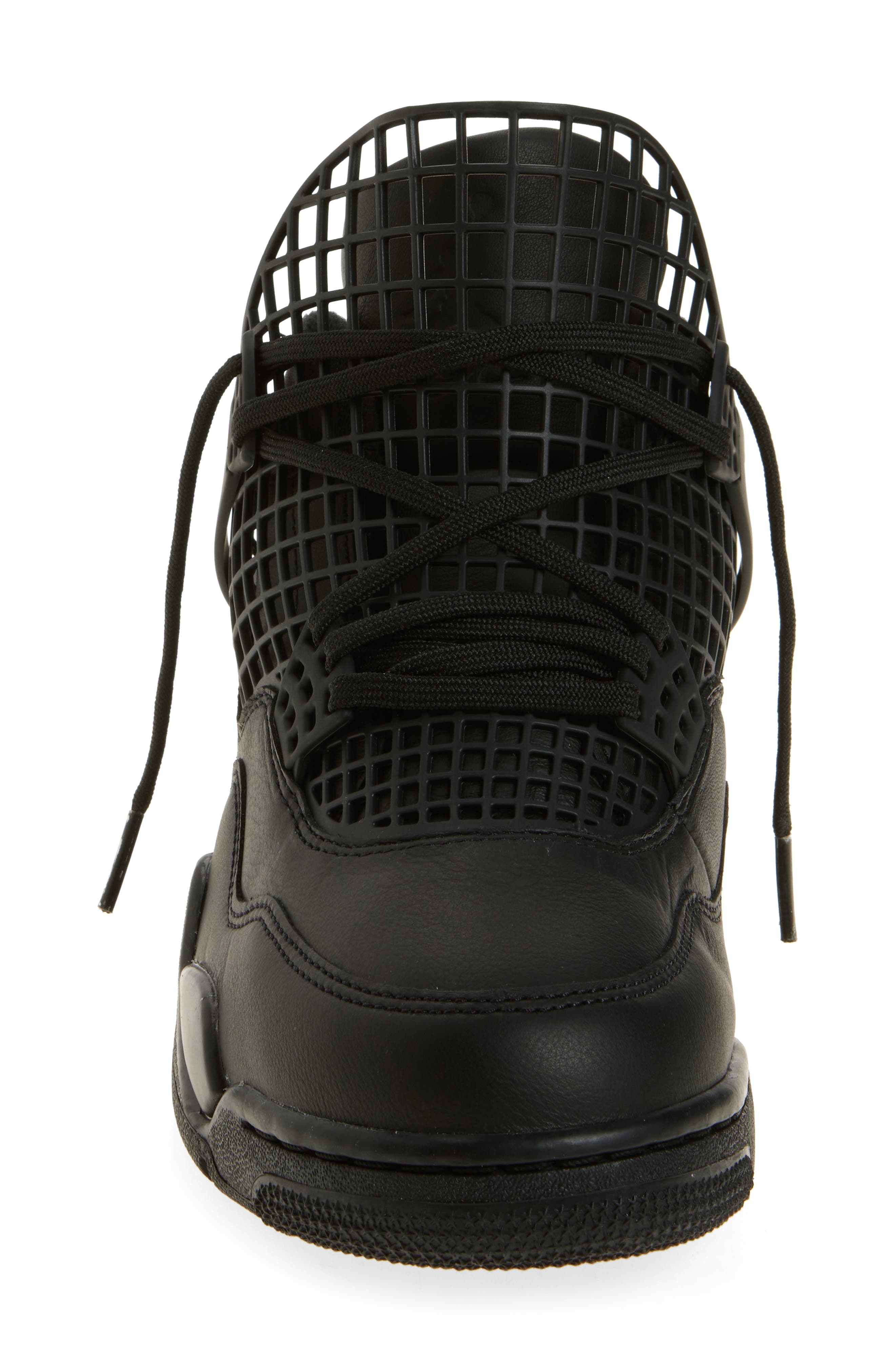 Air Jordan 4 Net Basketball Sneaker in Black/Black/Metallic Silver at Nordstrom - 4