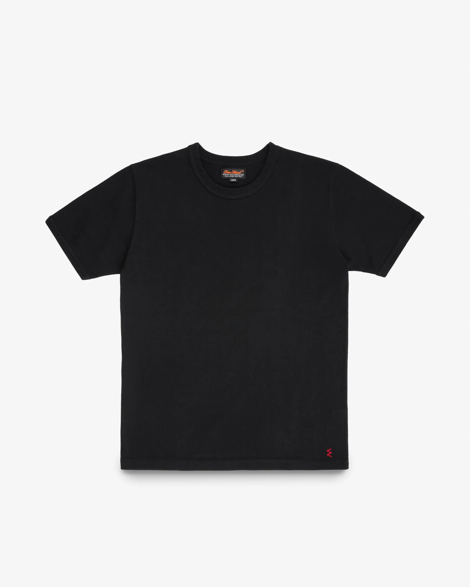 11OZ COTTON KNIT CREW NECK T-SHIRT - BLACK - 1