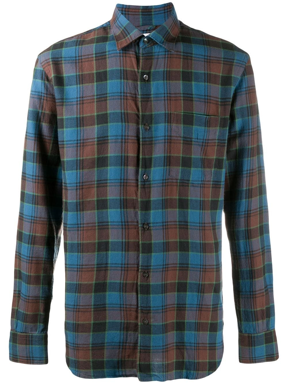 long-sleeve plaid shirt - 1