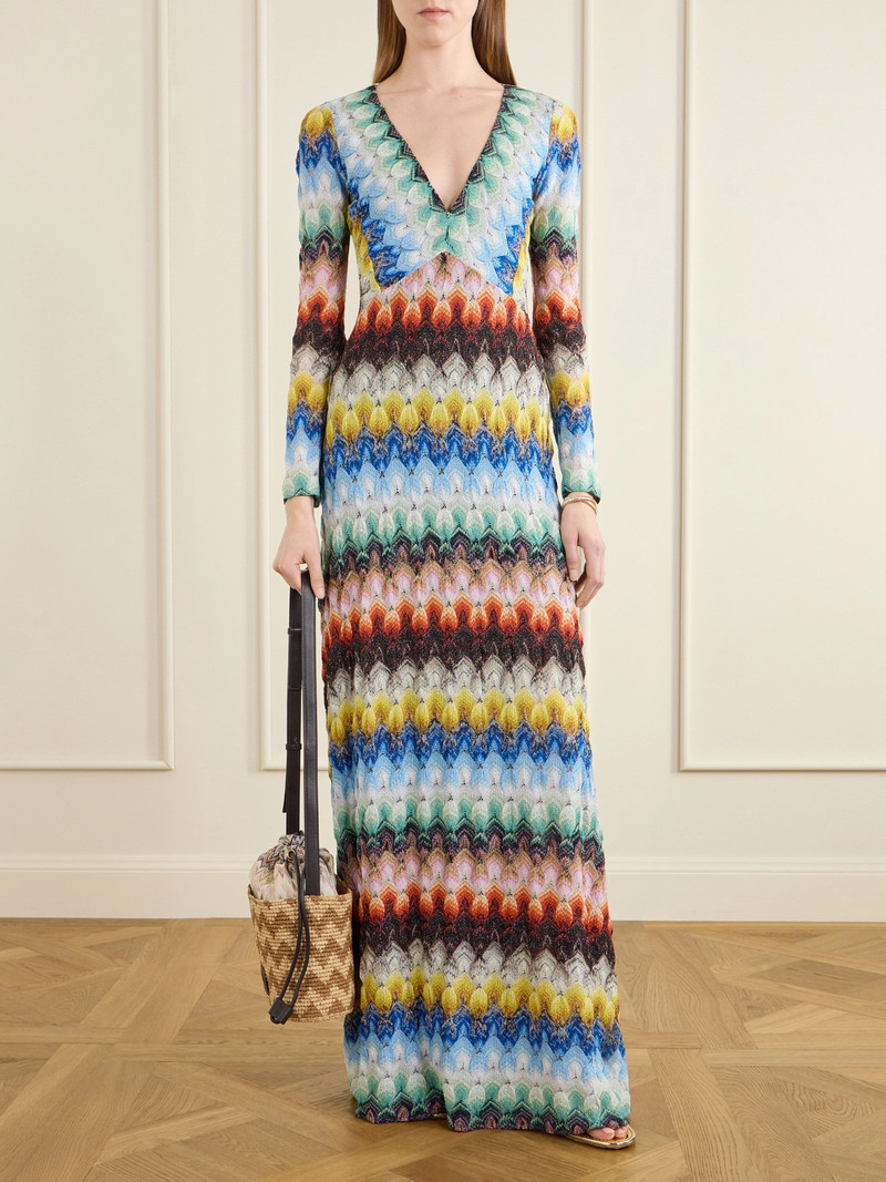 Missoni Small Striped Leather-trimmed Raffia Bucket Bag outlook