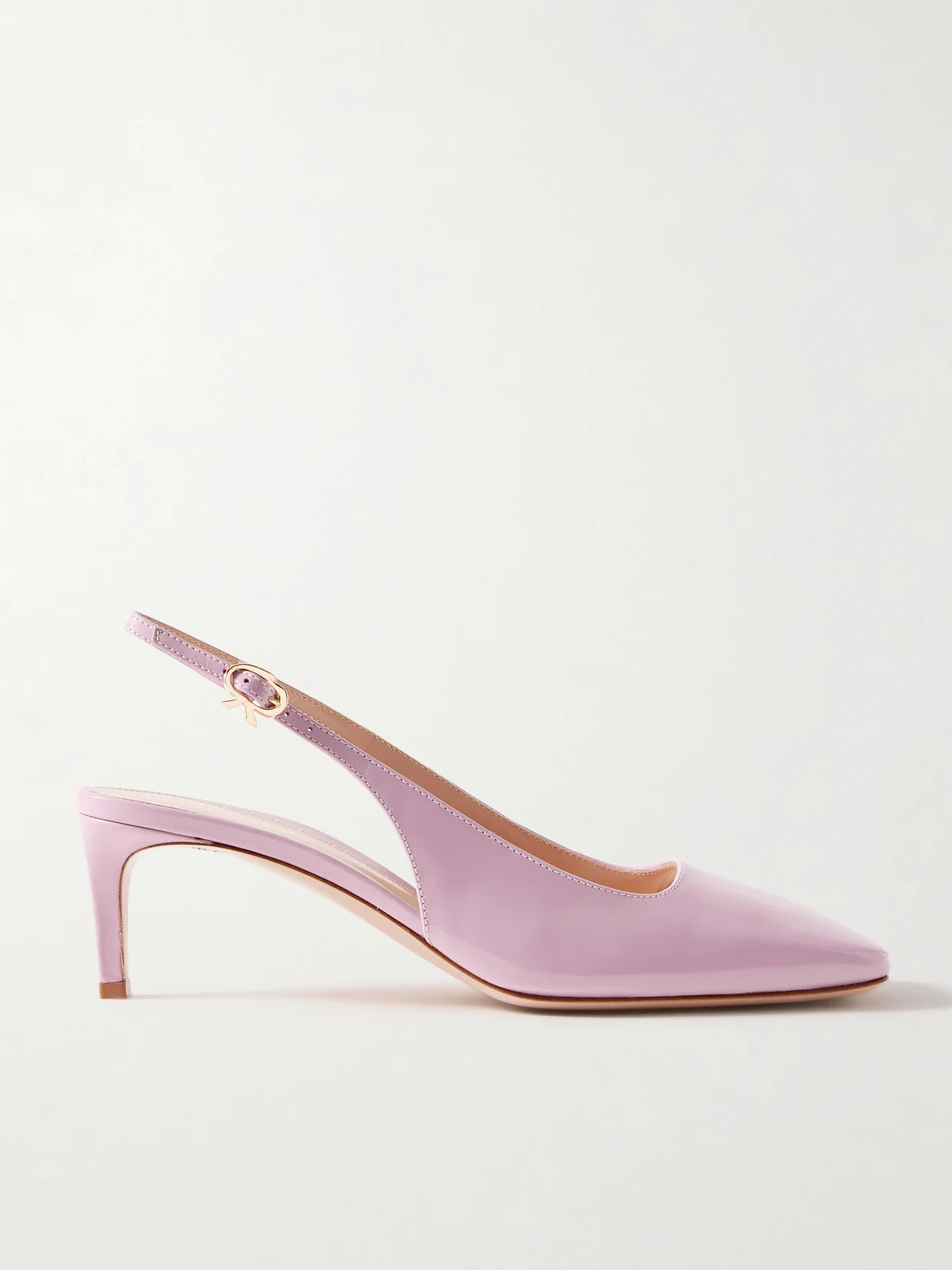 Nuit 55 Glossed-leather Slingback Pumps - 1