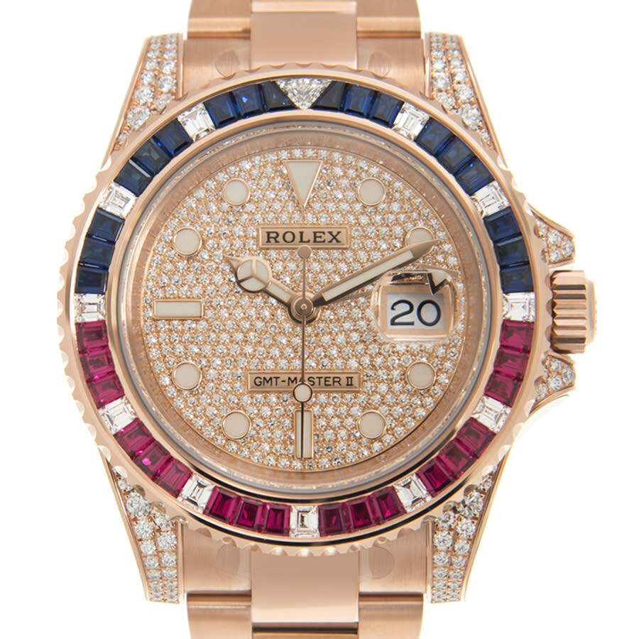 Rolex GMT-Master II GMT Diamond Diamond Pave Dial Men's Watch 126755SARU-PAVE - 2
