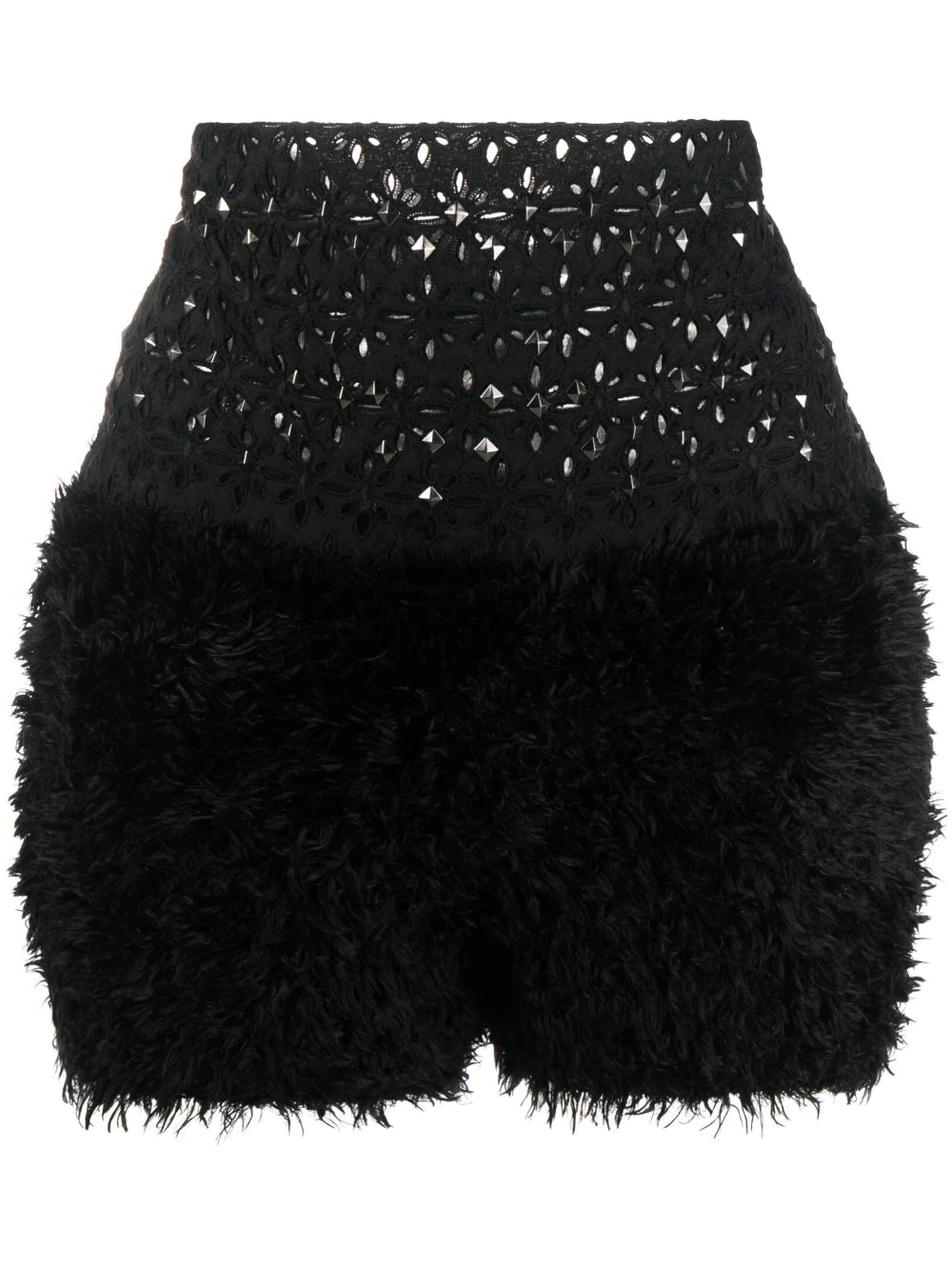 broderie-anglaise studded shorts - 1