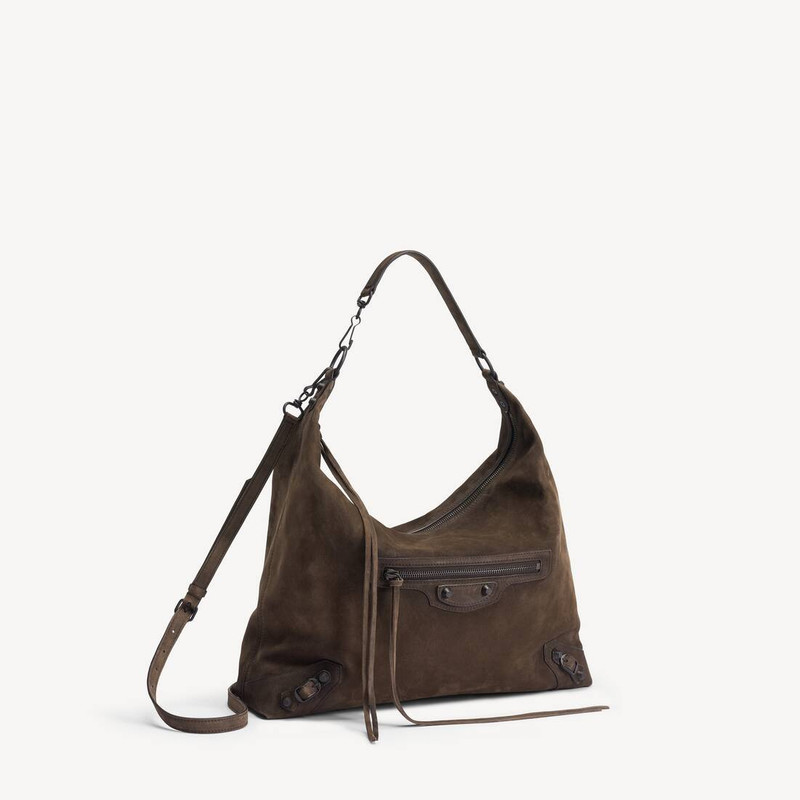 BALENCIAGA Women's Le City Hobo Bag Medium in Light Espresso outlook