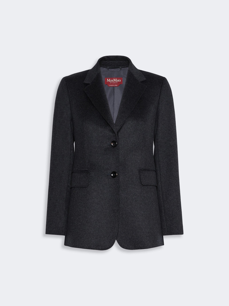 VOLPINO Single-breasted wool broadcloth blazer - DARK GREY 1