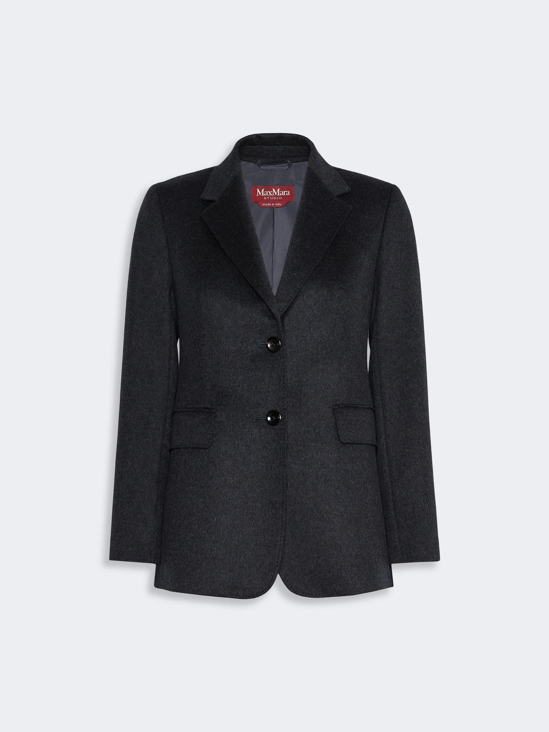 VOLPINO Single-breasted wool broadcloth blazer - DARK GREY - 1
