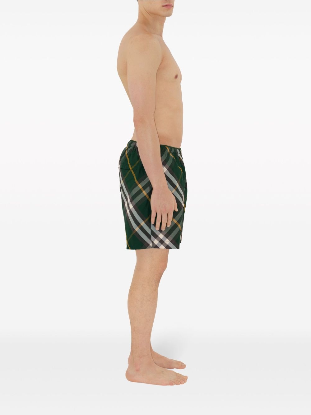 checkered twill swim shorts - 5