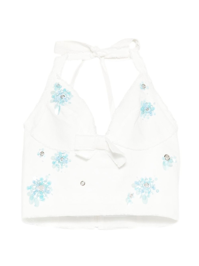 floral halterneck crop top 1