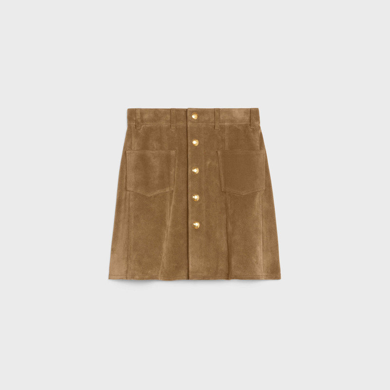 MINI SKIRT IN LIGHT SPLIT CALFSKIN 1