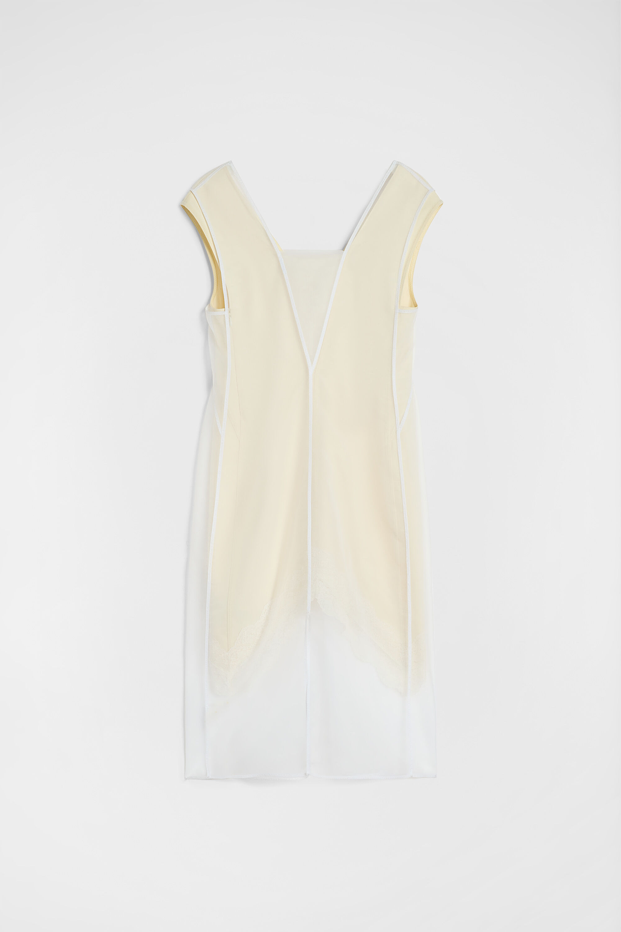 Organza V-Neck Dress - 5