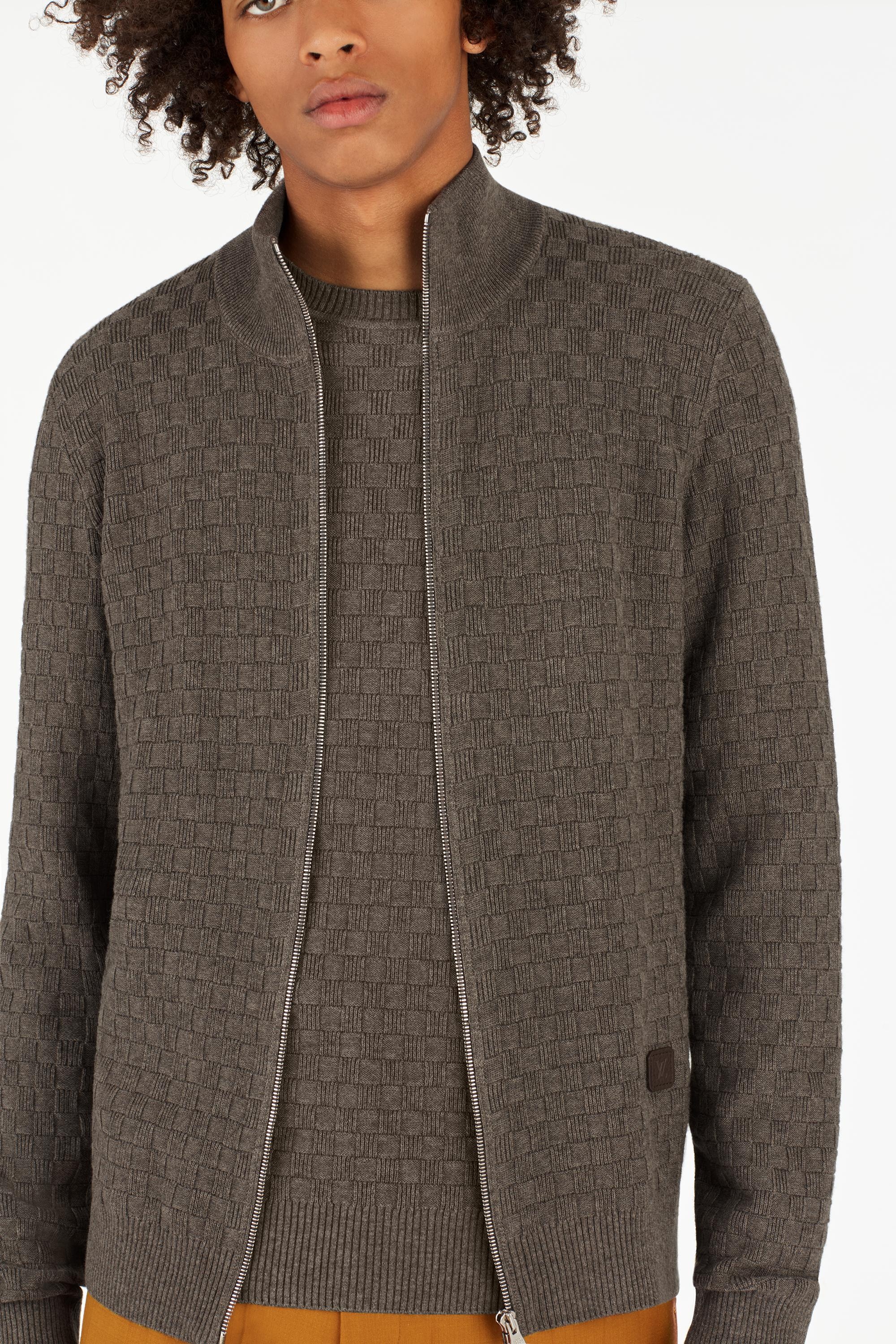 zip-up Damier Cardigan - 4