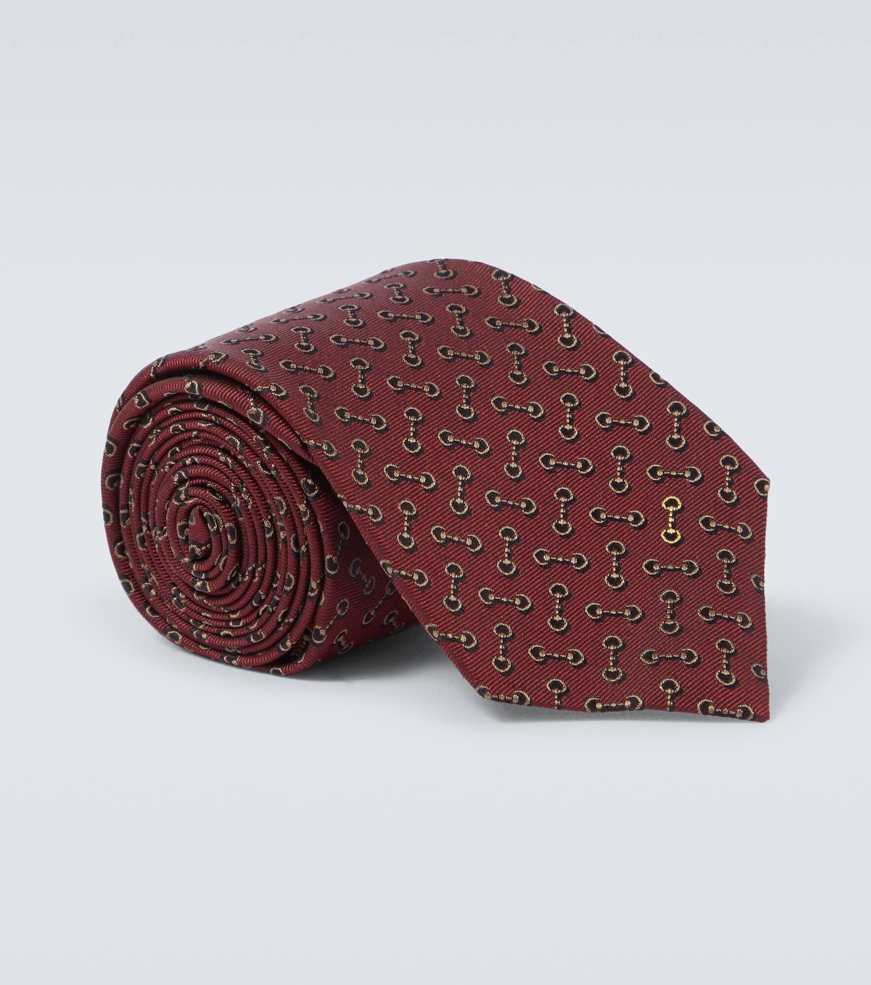 Horsebit silk jacquard tie - 1