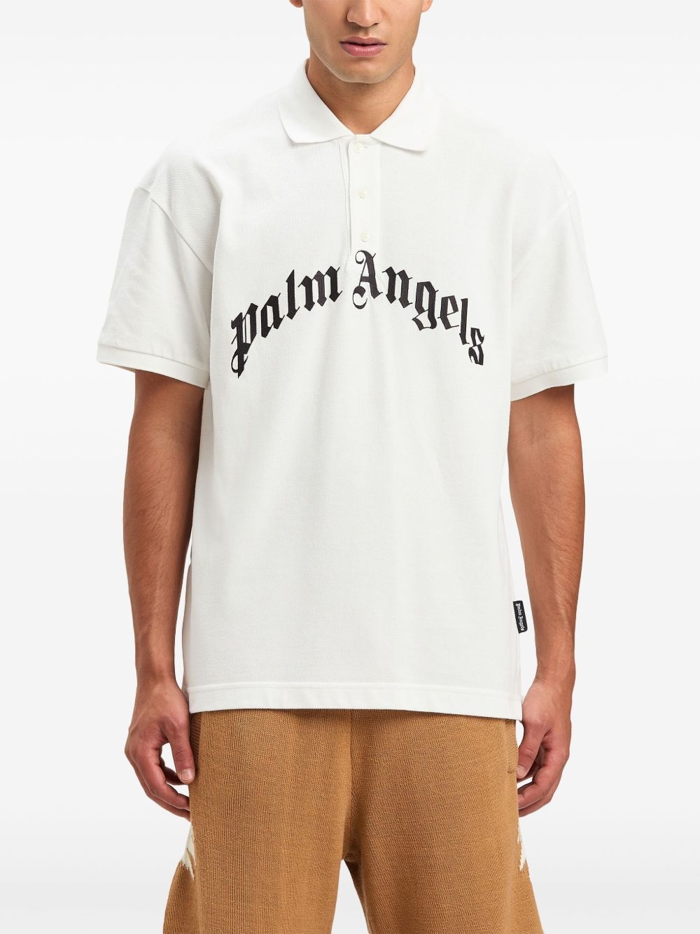 logo-embroidered polo t-shirt - 3