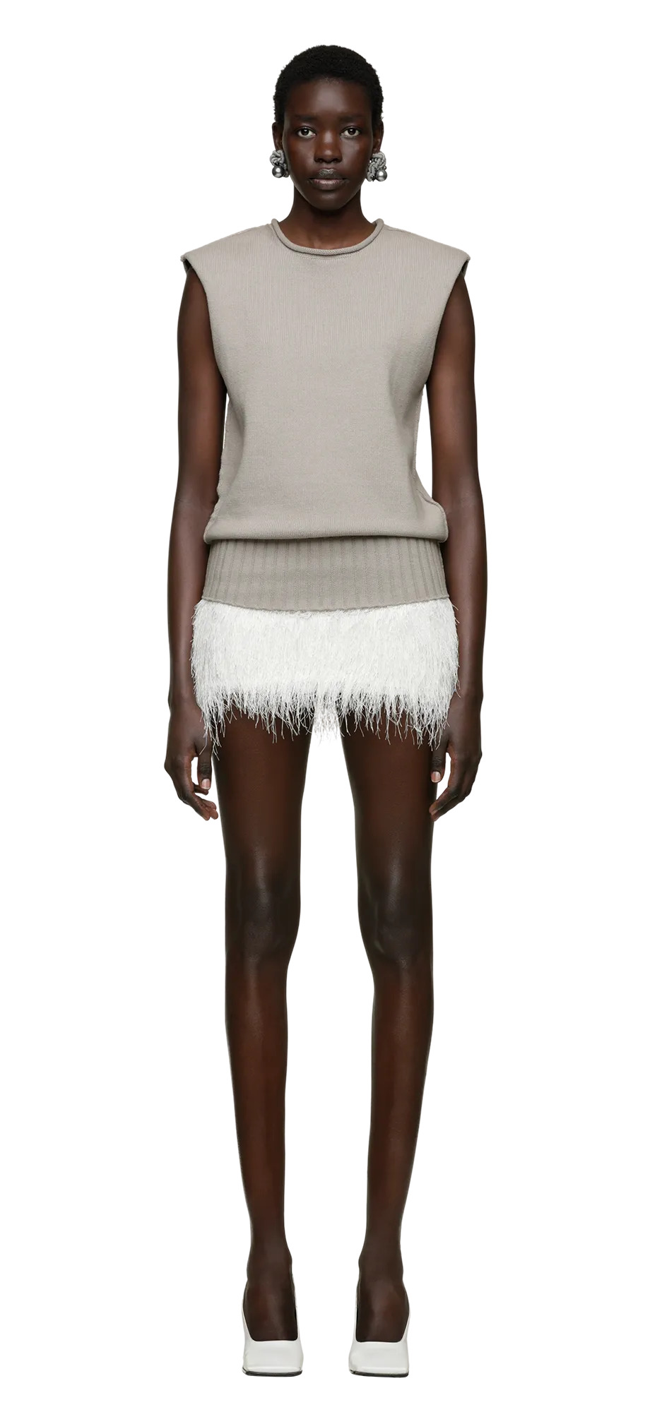 BURNS KNIT VEST MIDDLE GREY - 2