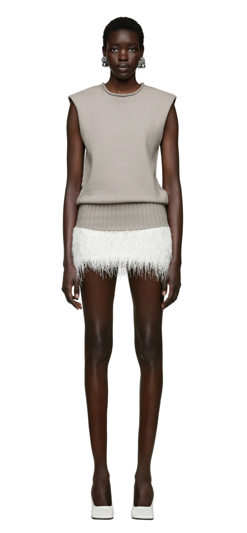 entire studios BURNS KNIT VEST MIDDLE GREY outlook