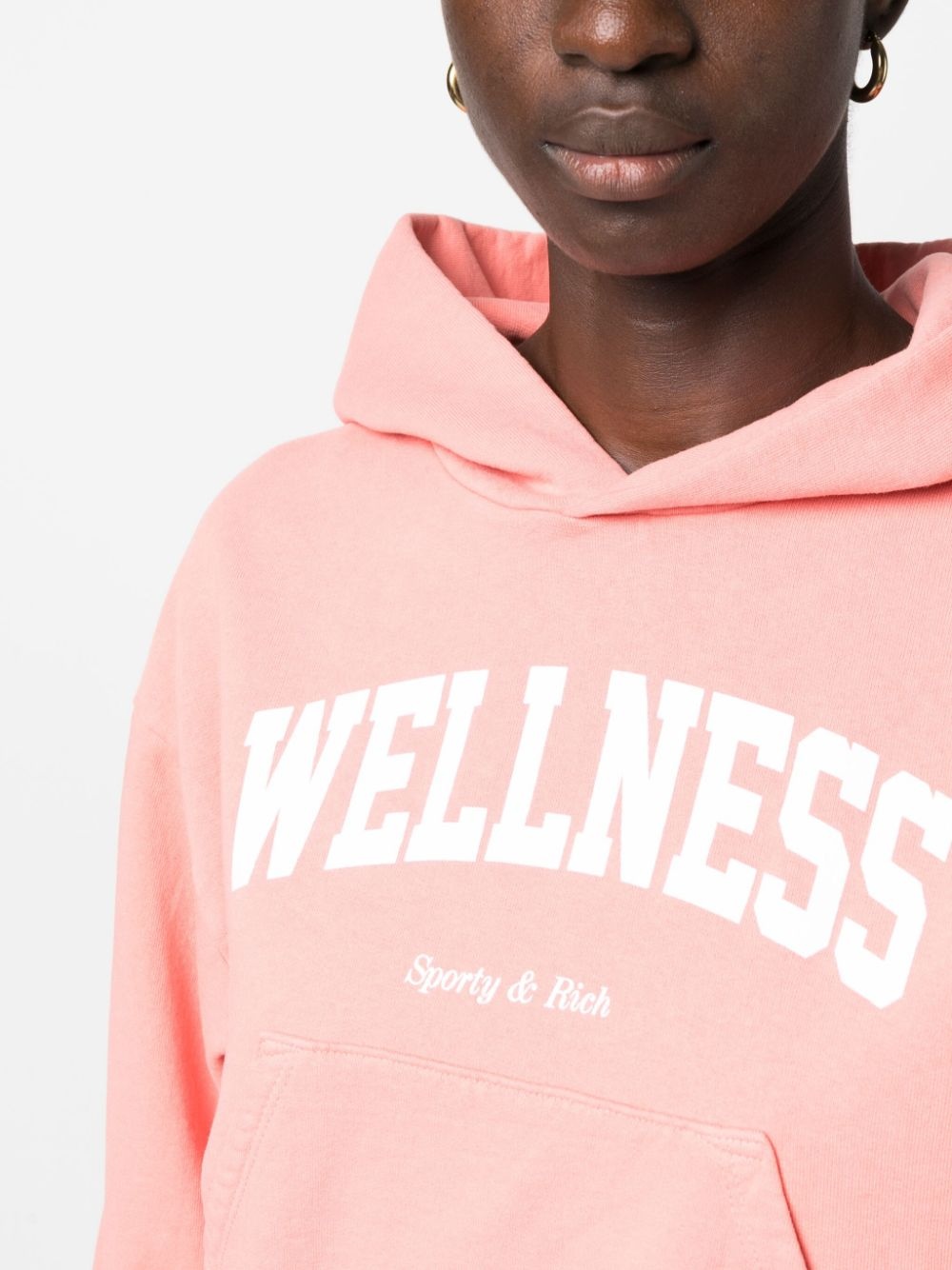logo-print cotton hoodie - 5