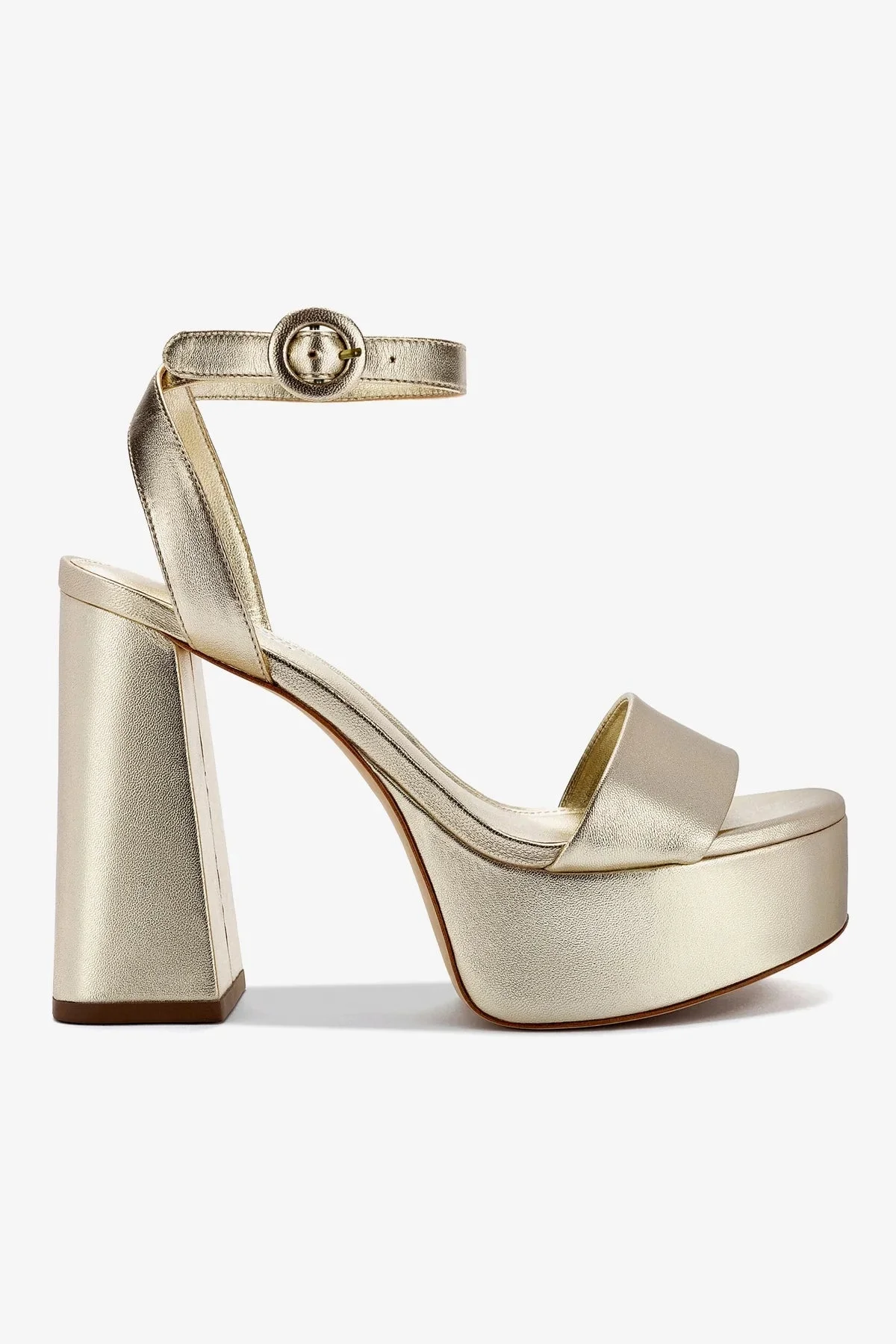 Dolly Sandal In Gold Metallic Leather - 1