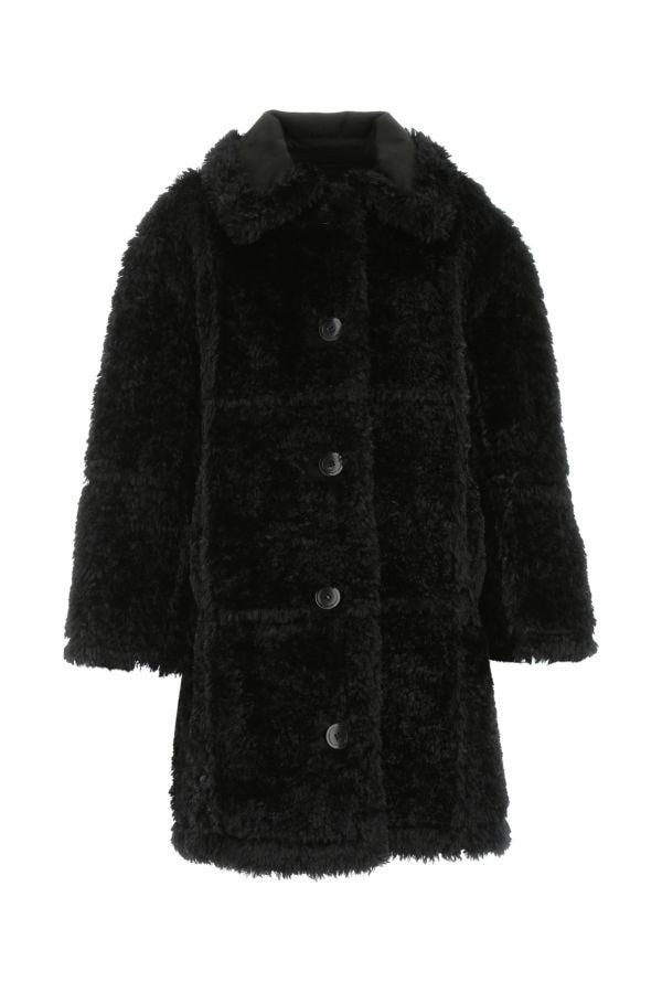 STAND STUDIO WOMAN Black Eco Fur Coat - 1