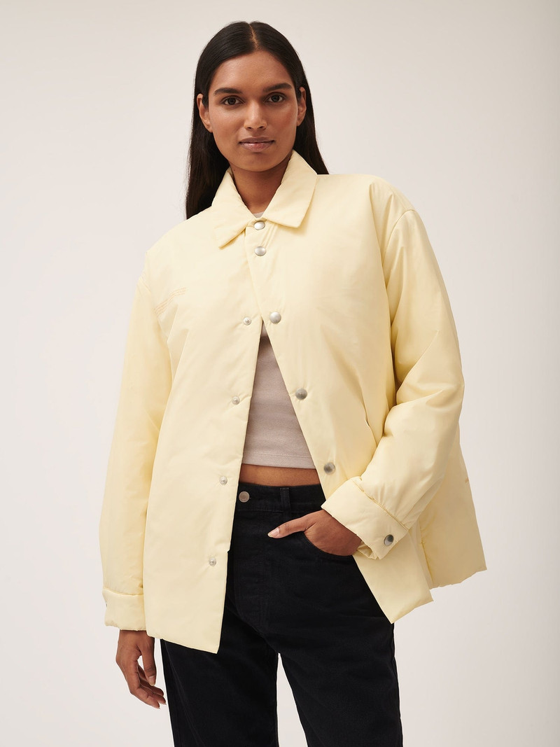 PANGAIA Womens Flower-Warmth Padded Overshirt - Rind Yellow outlook