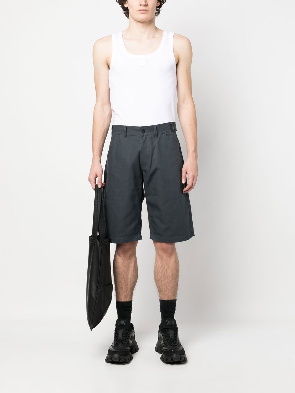 logo-patch cotton tank top - 2