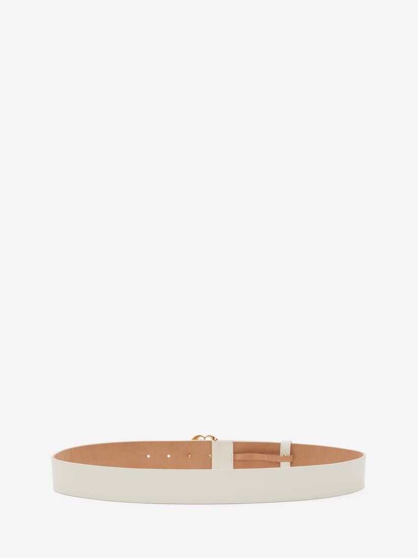 Seal Logo Belt in Ivory - 2