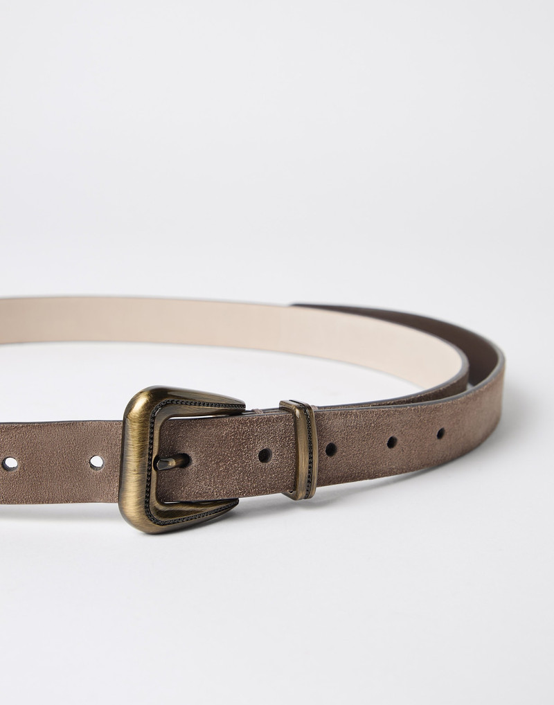 Brunello Cucinelli Suede calfskin belt outlook