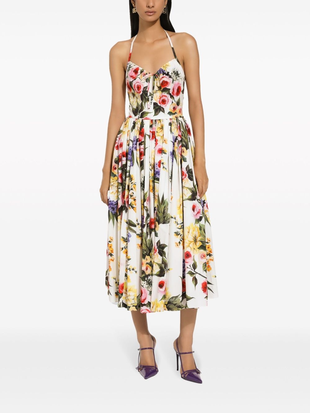 Dolce & Gabbana Printed Cotton Midi Dress - 2