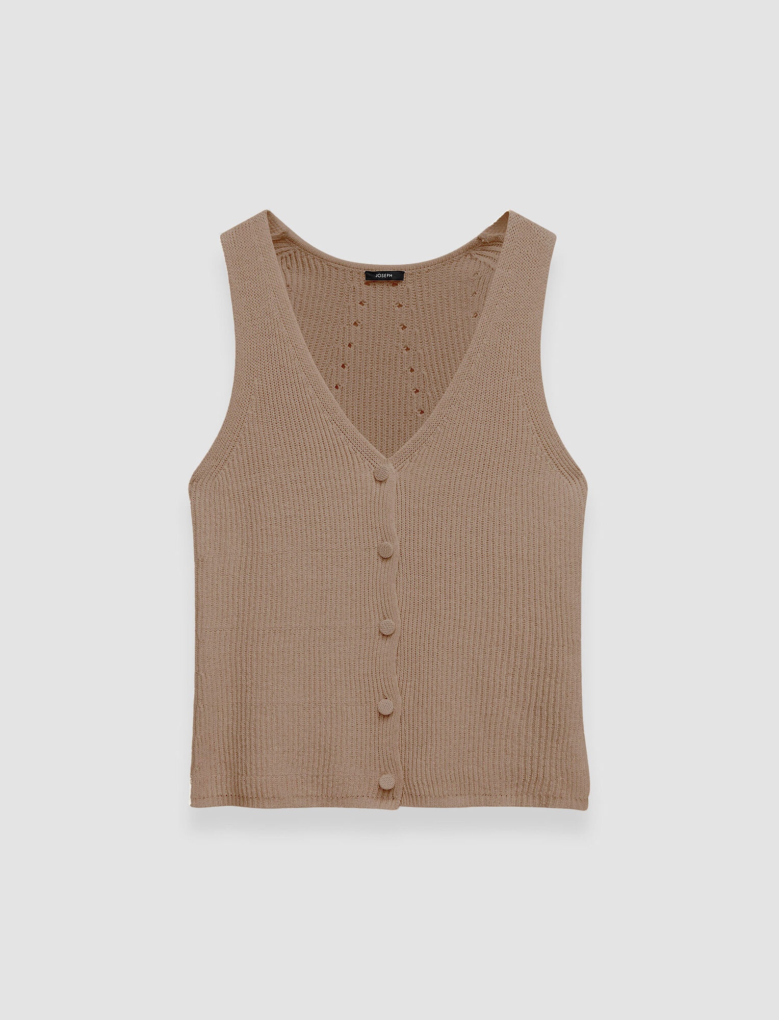Linen Cotton Knitted Vest - 1