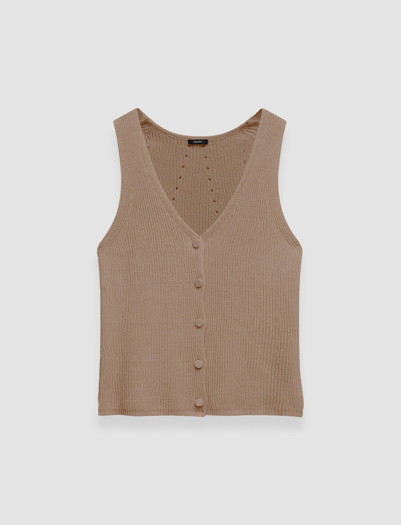 Linen Cotton Knitted Vest 1