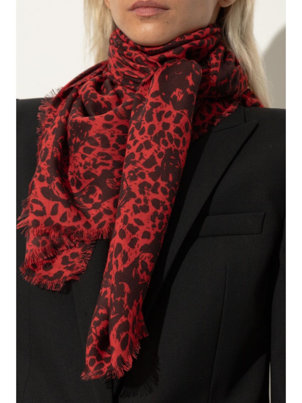 leopard skull-print scarf - 2