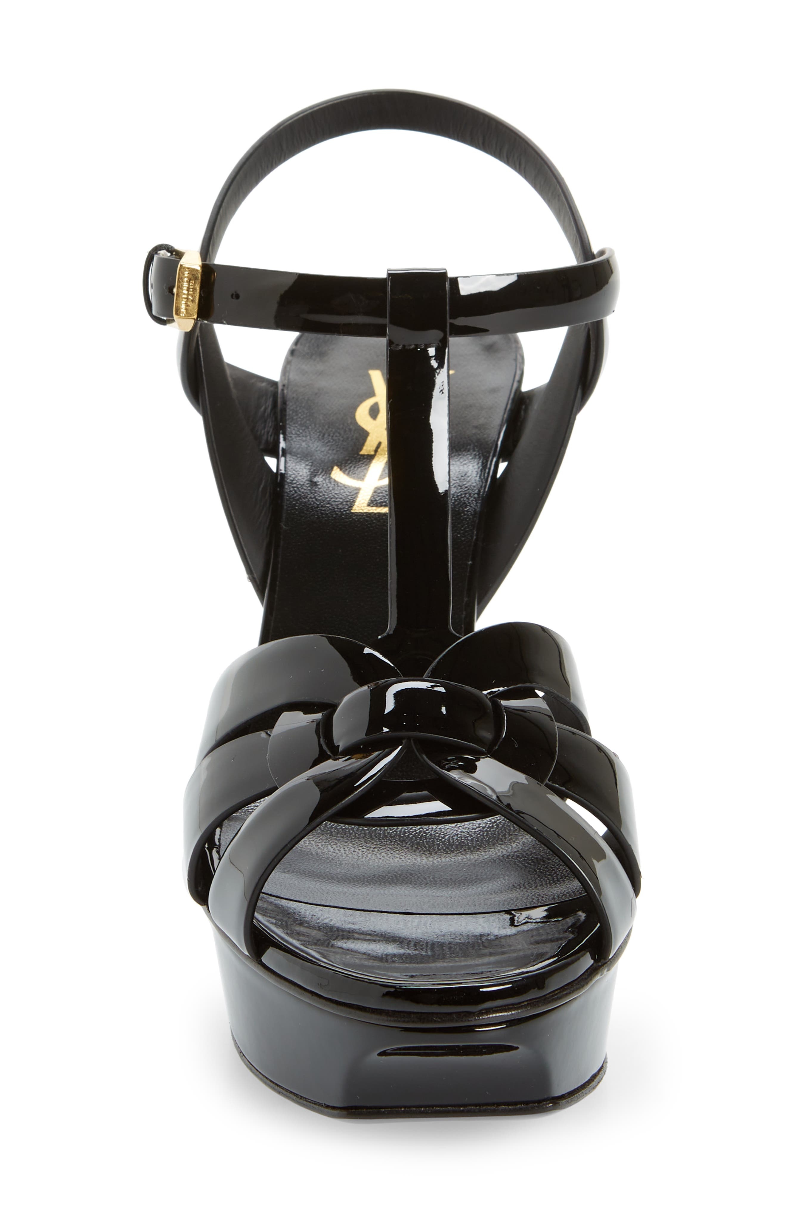 Saint Laurent Tribute T-Strap Platform Sandal in 1000 Nero at Nordstrom - 4
