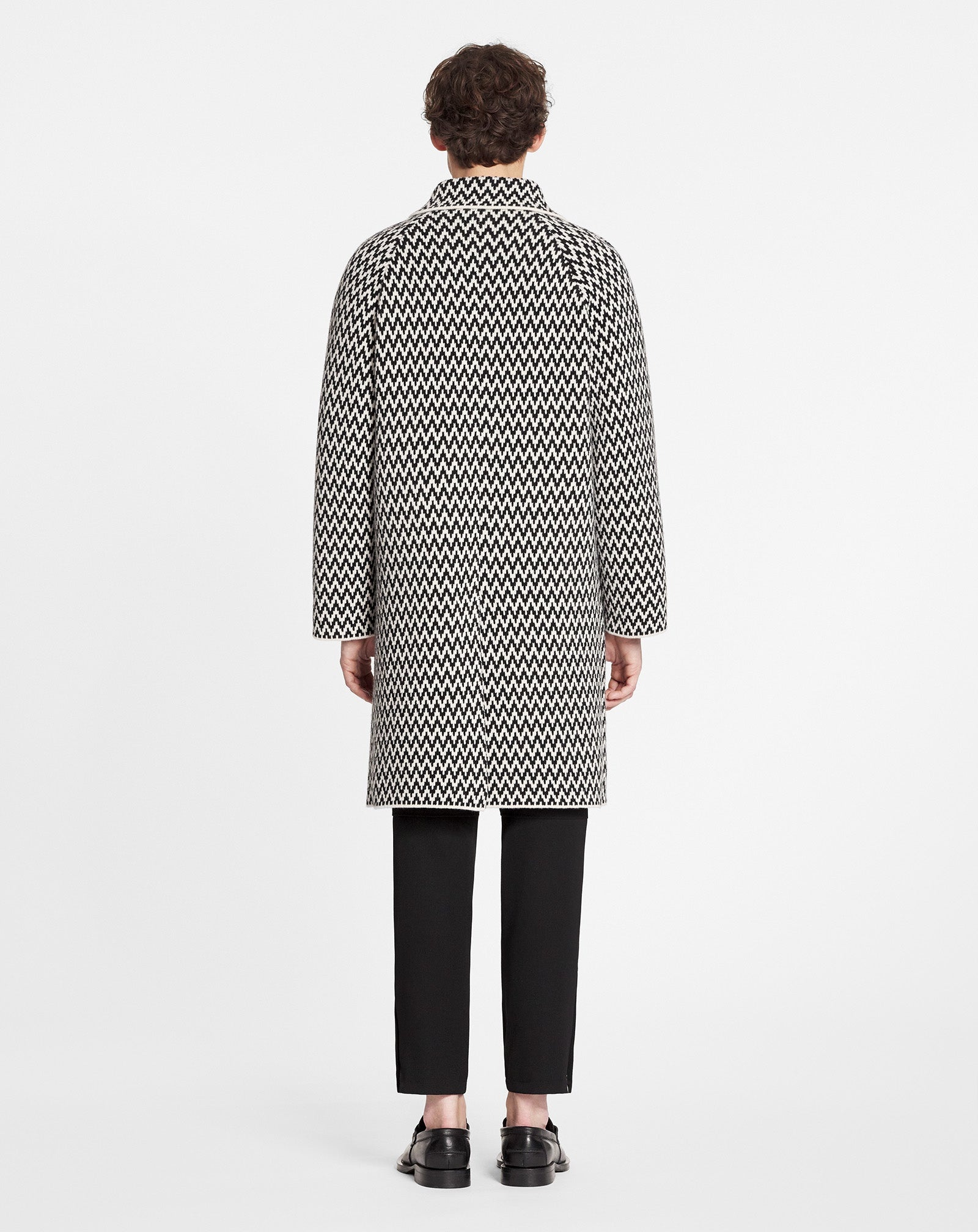 MERINO WOOL CURB HERRINGBONE COAT - 3