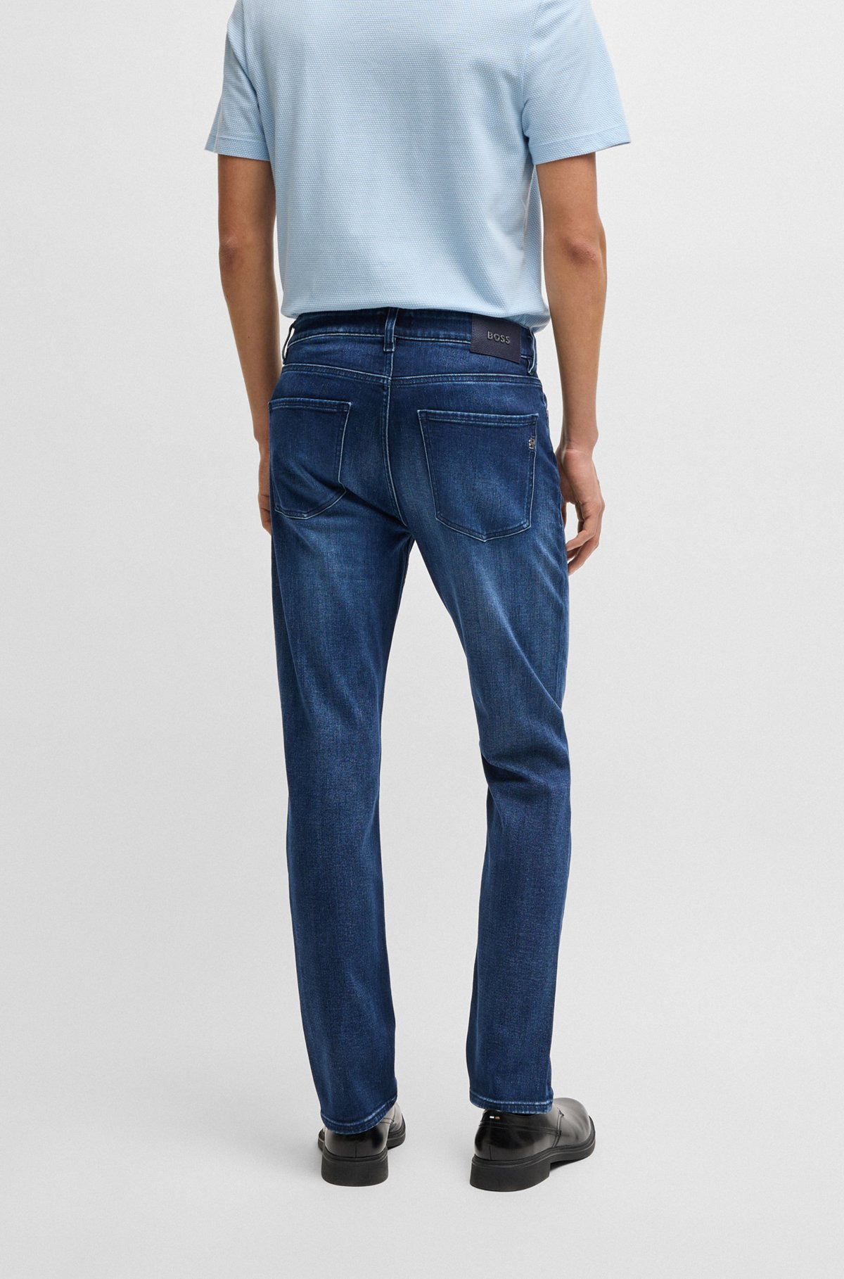 DELAWARE SLIM-FIT JEANS IN DARK-BLUE STRETCH DENIM - 4