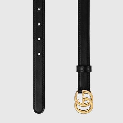 GUCCI GG Marmont thin leather belt with shiny buckle outlook