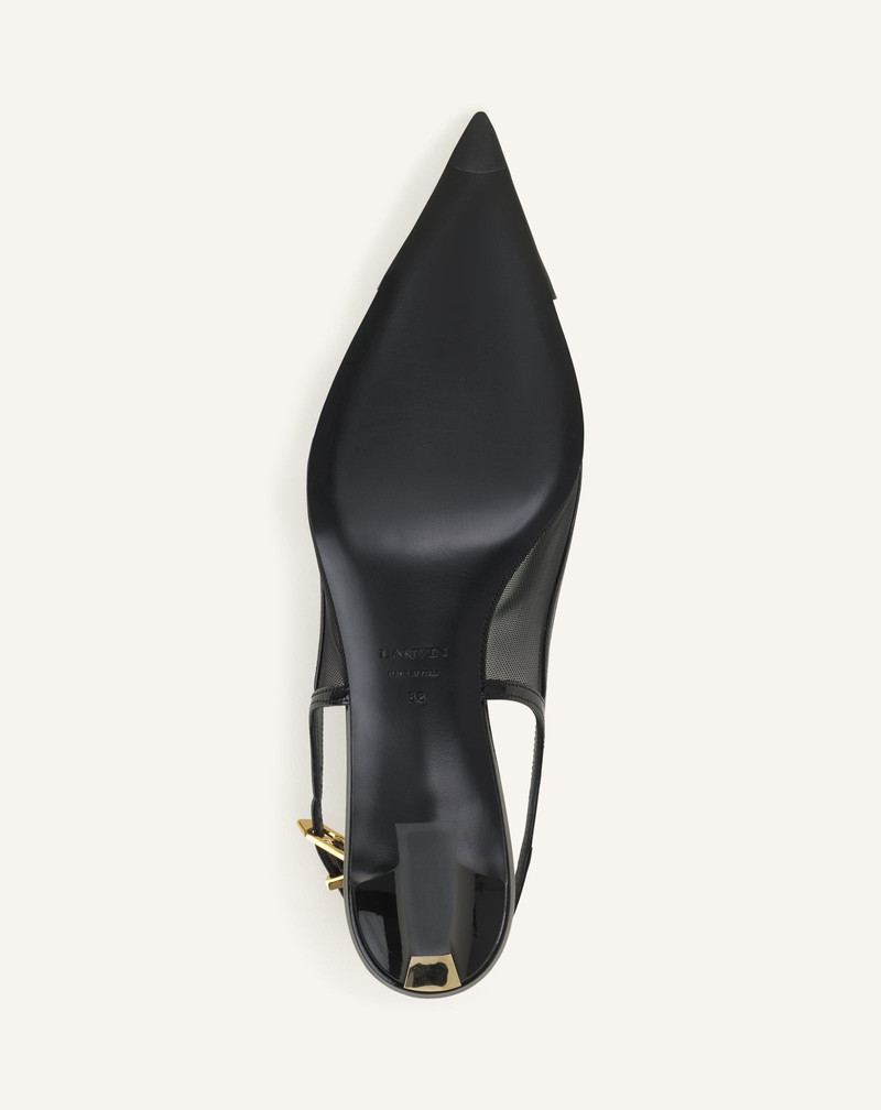 NOCTURNE SLINGBACK IN MESH AND PATENT LEATHER 6