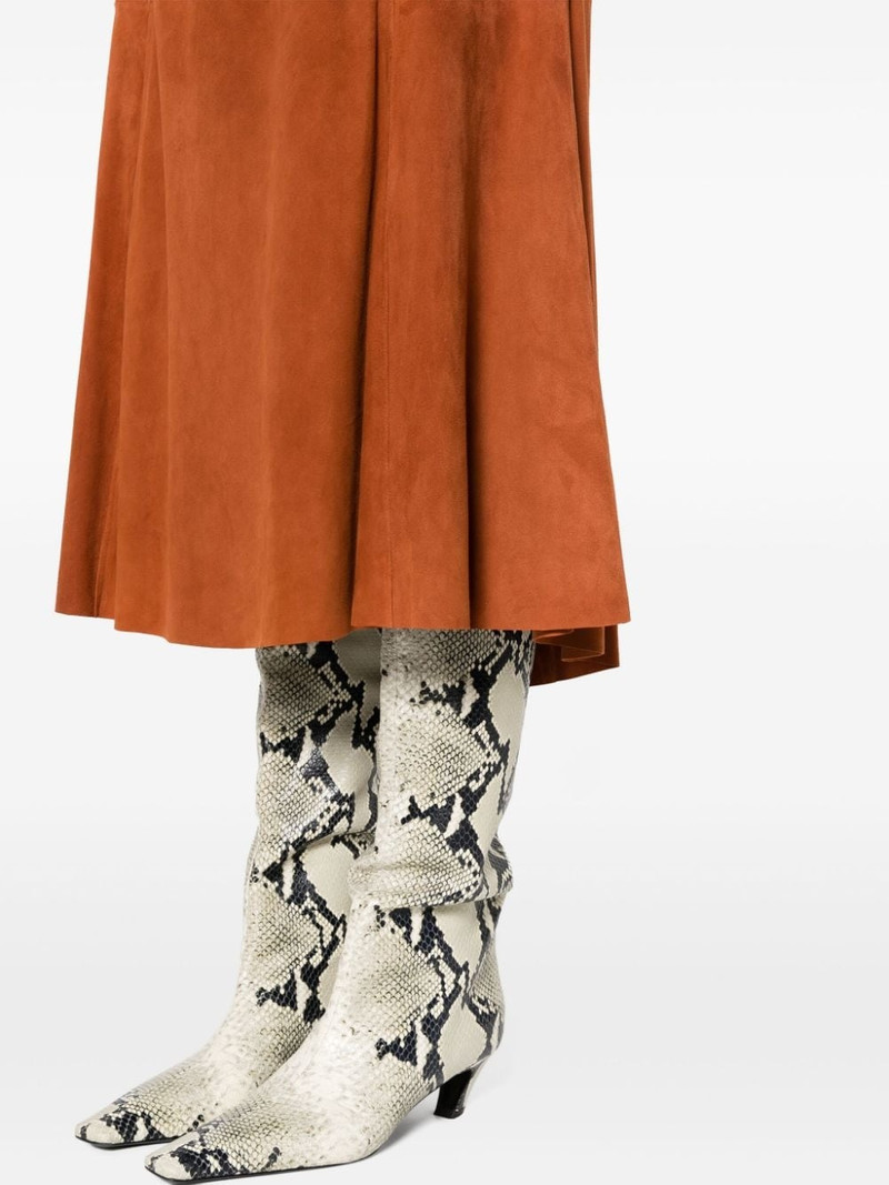 suede A-line midi skirt 5