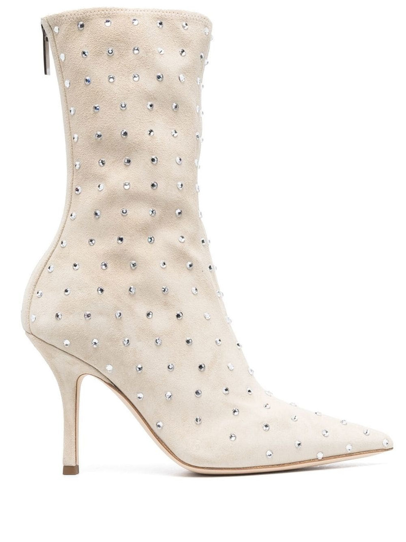 rhinestone-embellished suede boots 1