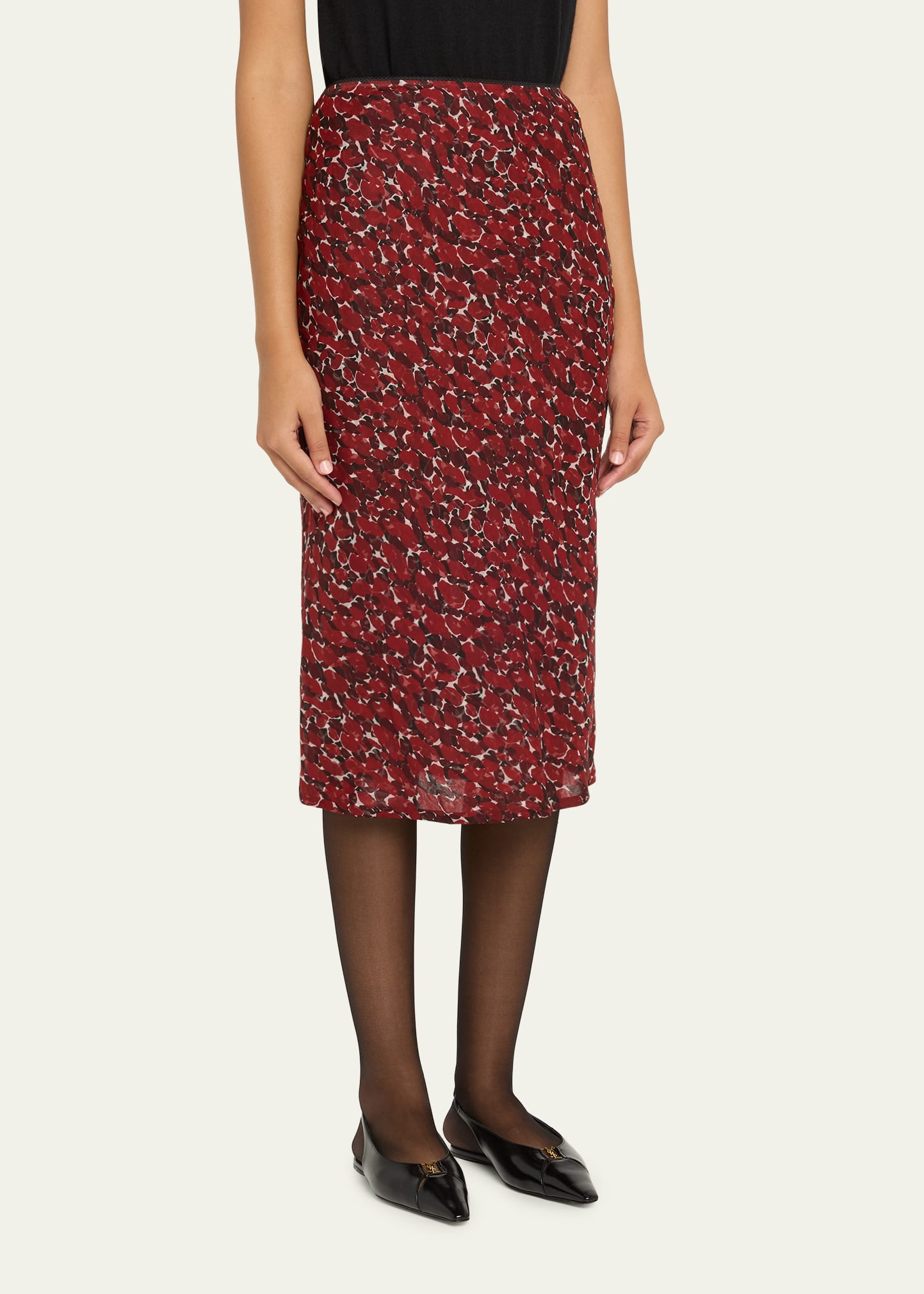 Printed Cotton-Silk Midi Skirt - 4