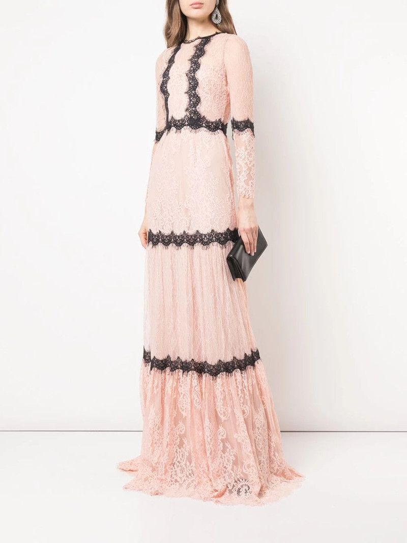 LONG SLEEVE LACE GOWN IN BLUSH GOWN 1