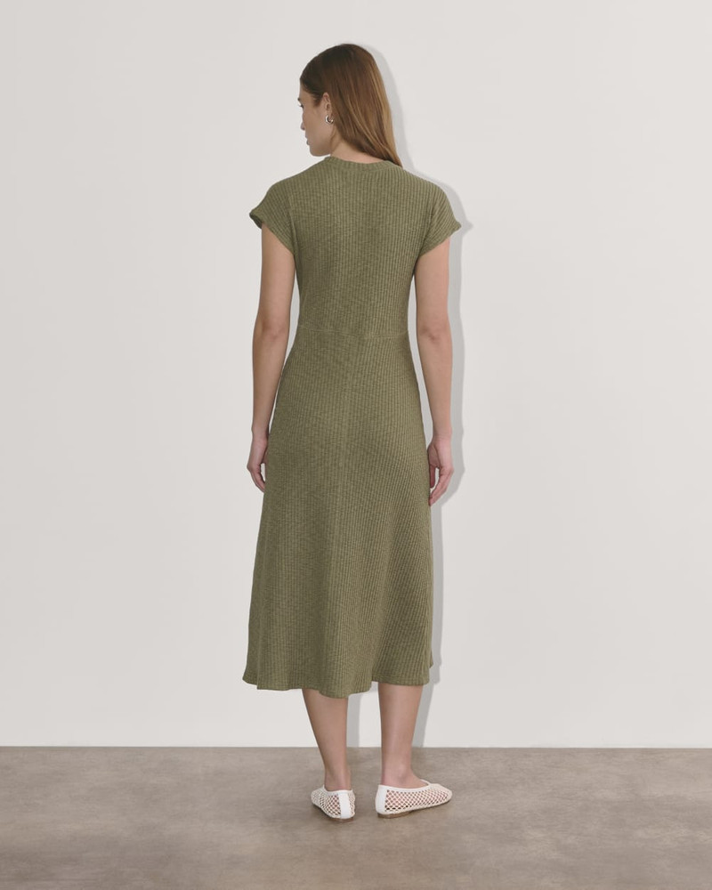 THE RIB-KNIT CAP-SLEEVE MIDI DRESS 5