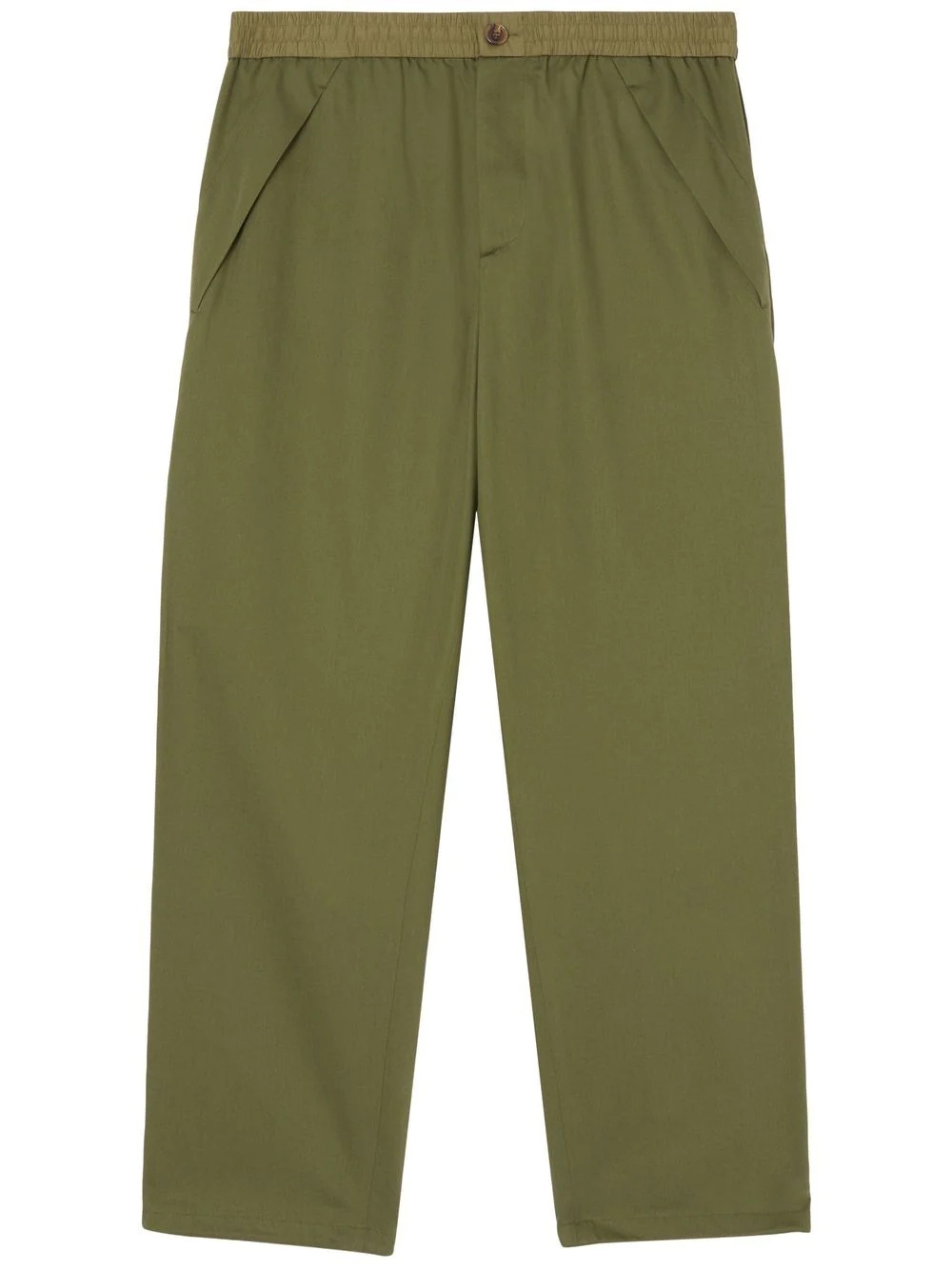 contrast-trim twill trousers - 1