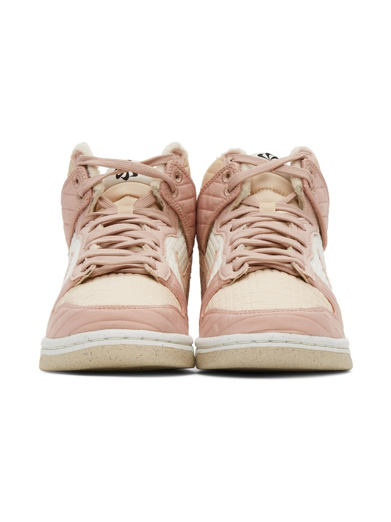 Nike Pink & Beige Dunk High LX Sneakers outlook