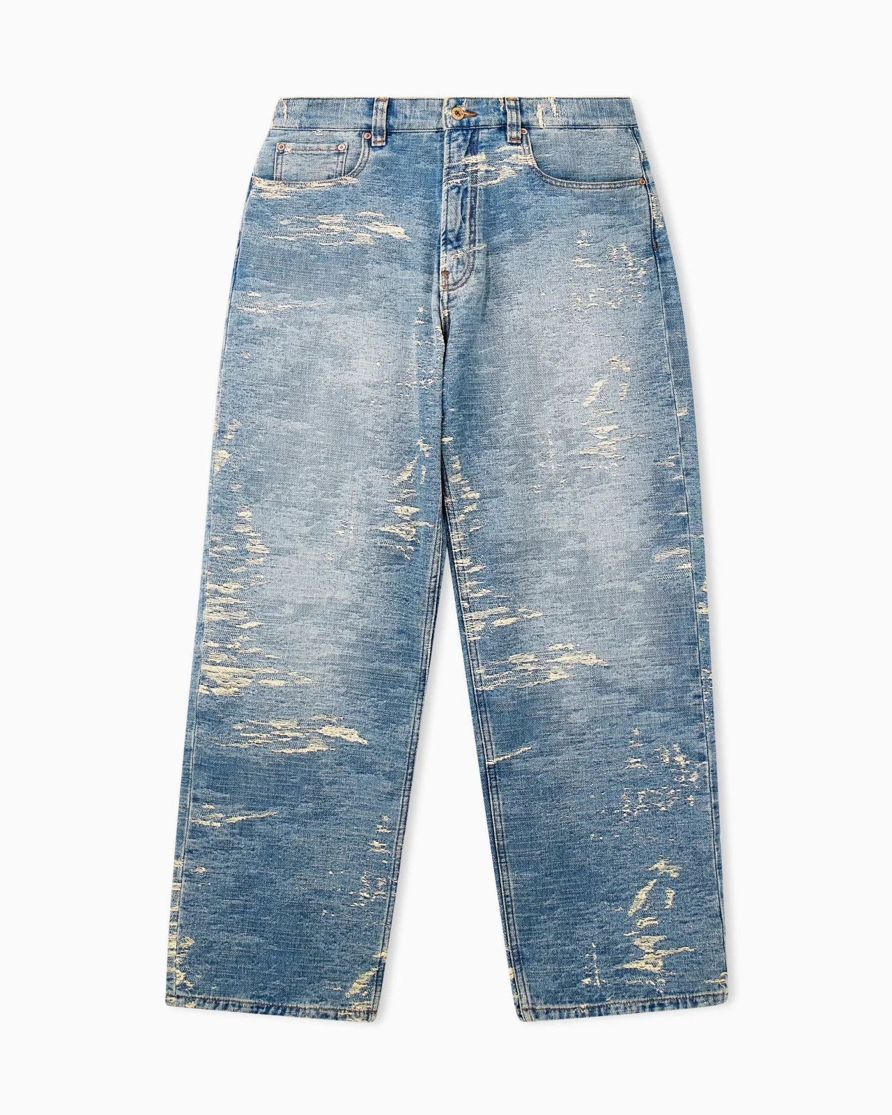 5-POCKET PANTS DENIM WITH A DISTRESSED STONE WASHED EFFECT - 1