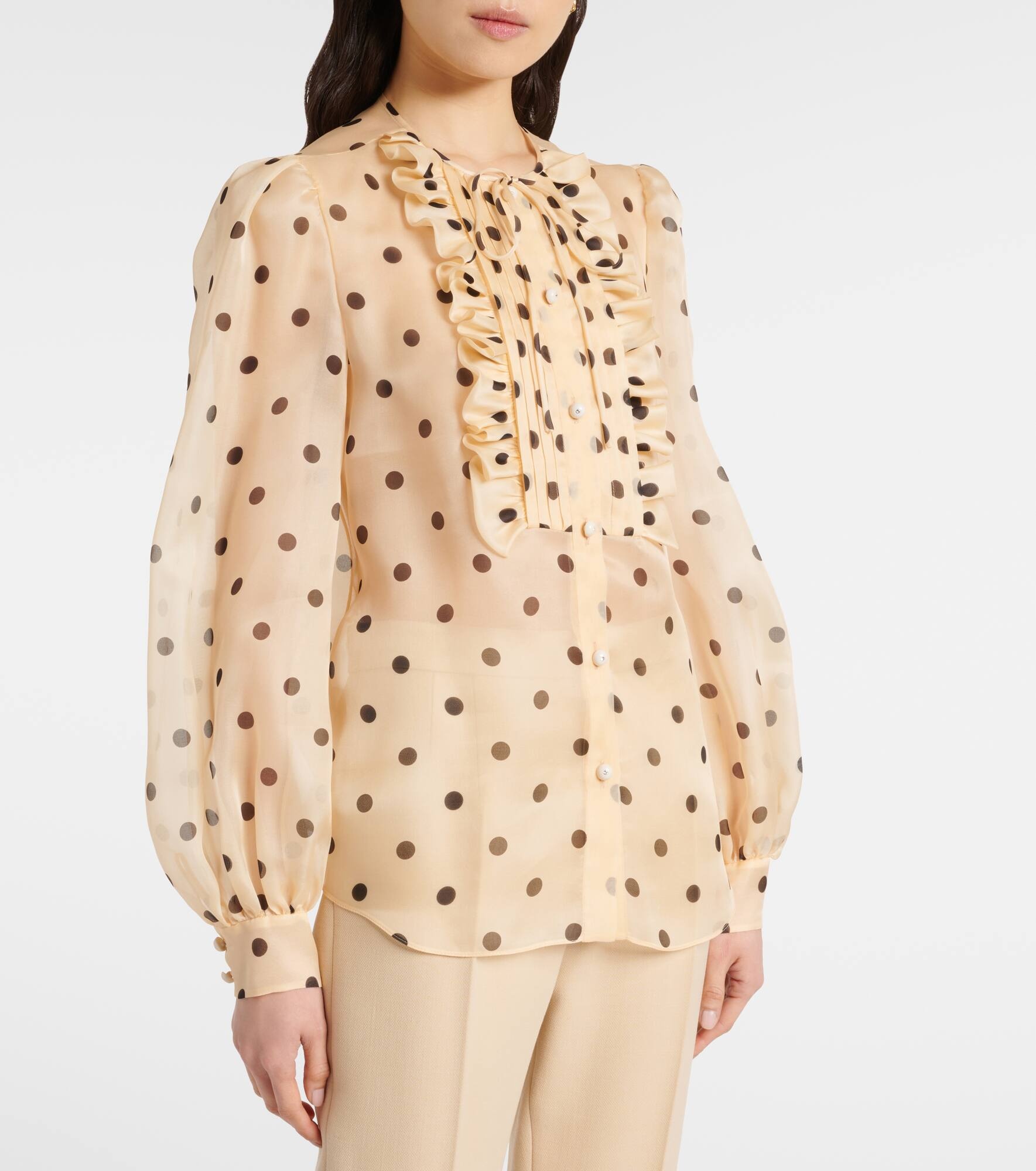 Polka-dot silk blouse - 4