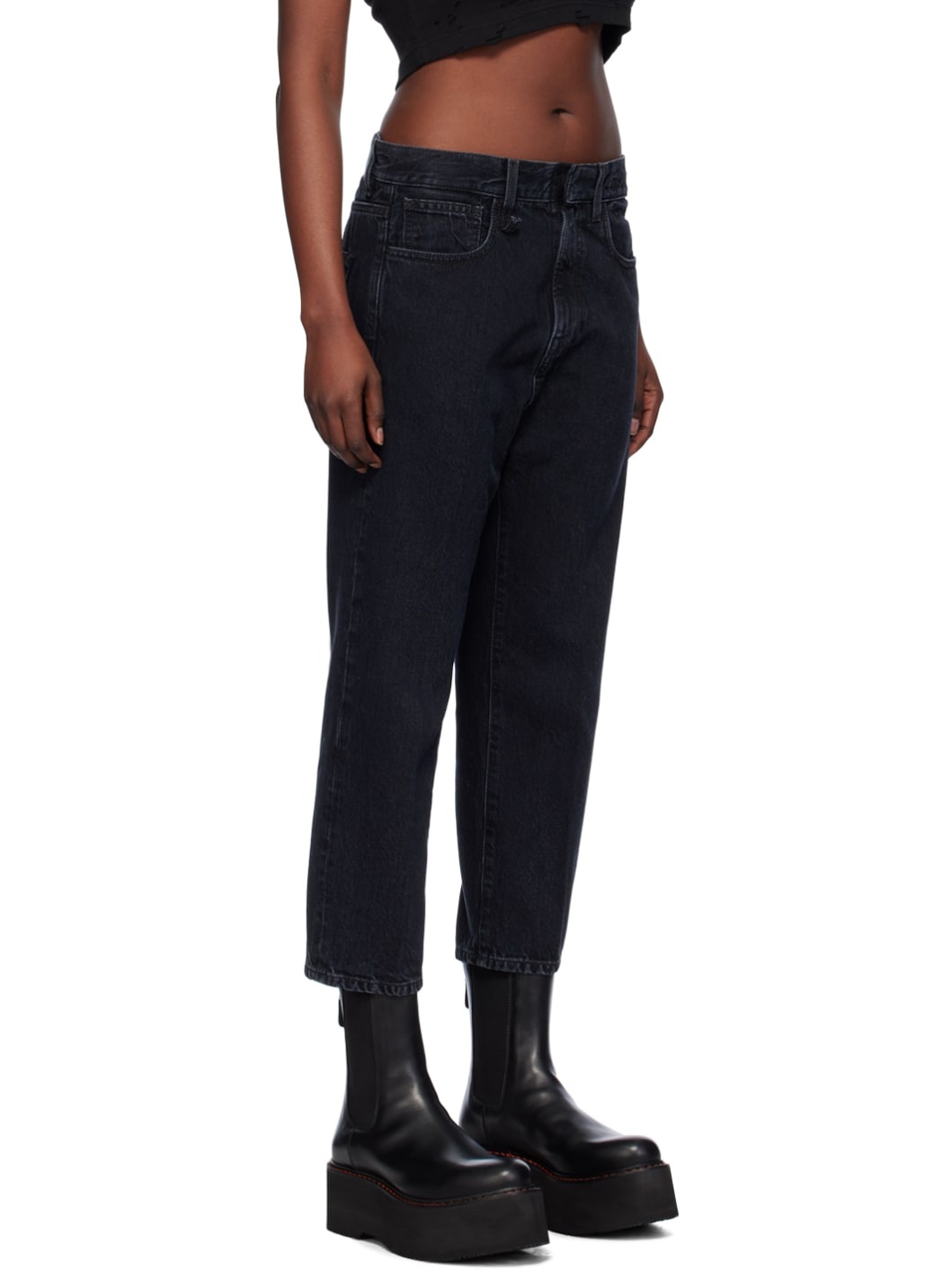 Black Tailored Drop Jeans - 2