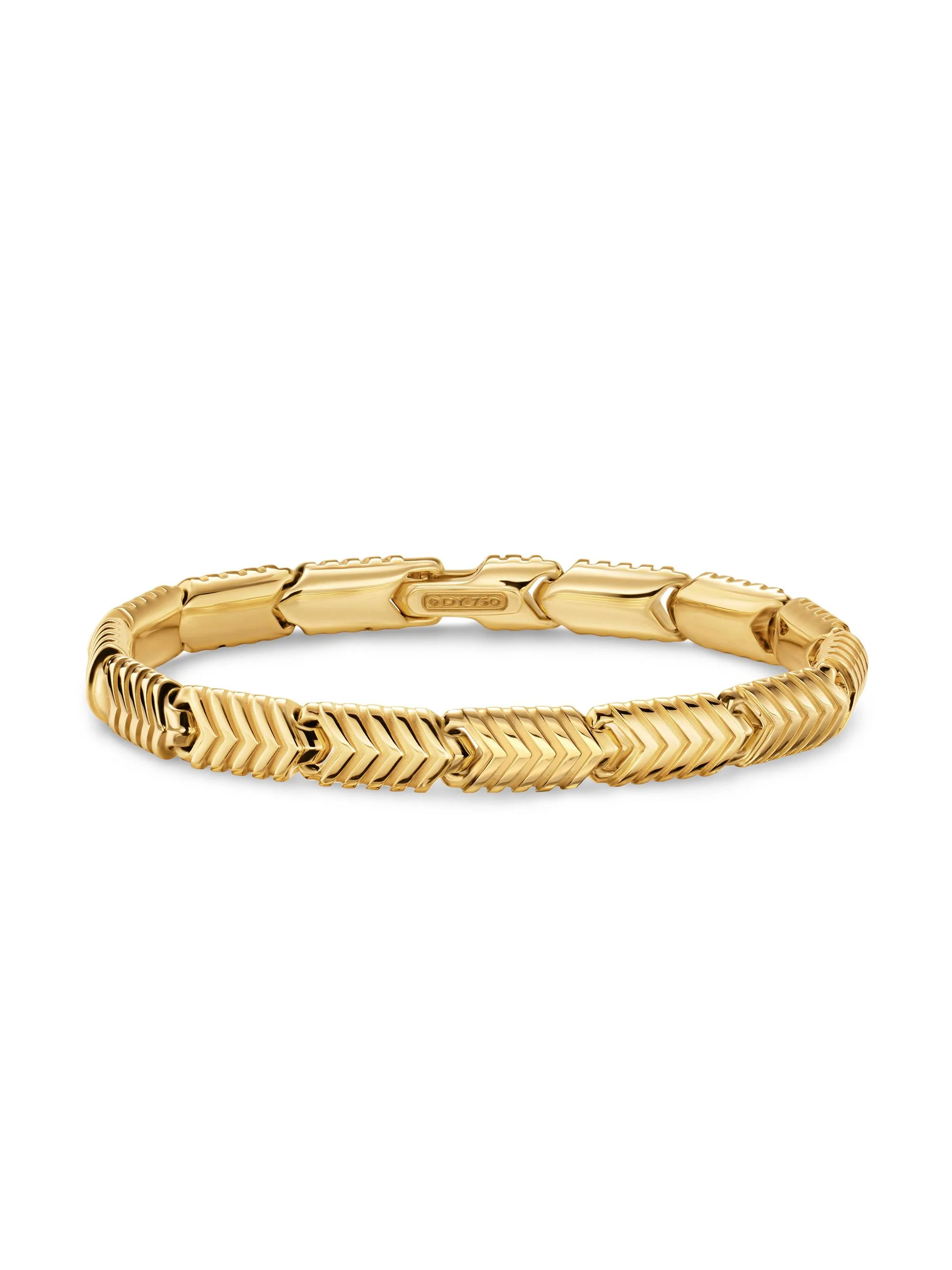 Men's Chevron Link Bracelet in 18K Yellow Gold, 7.6MM - Gold - 1
