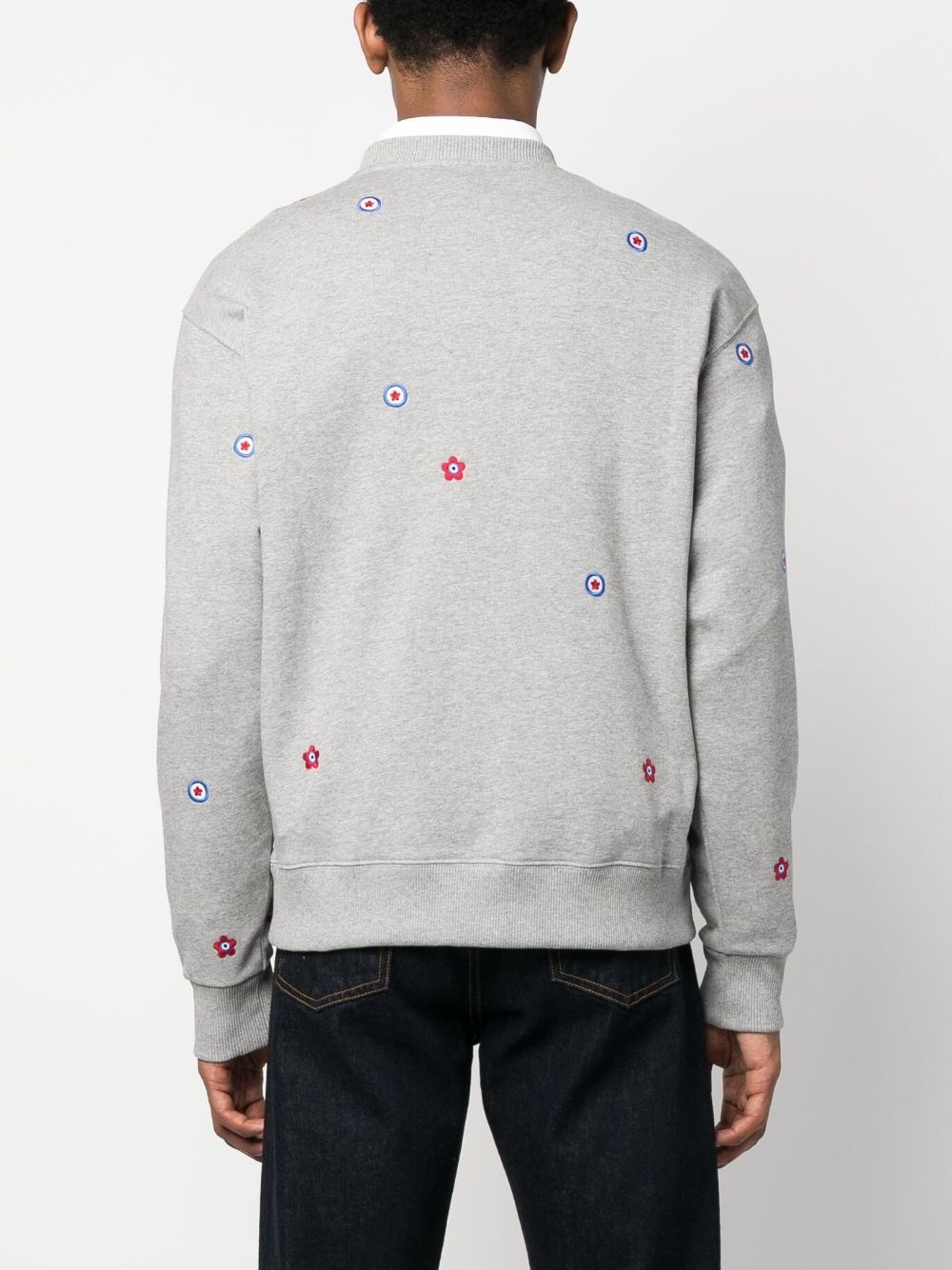 floral-embroidered cotton sweatshirt - 4