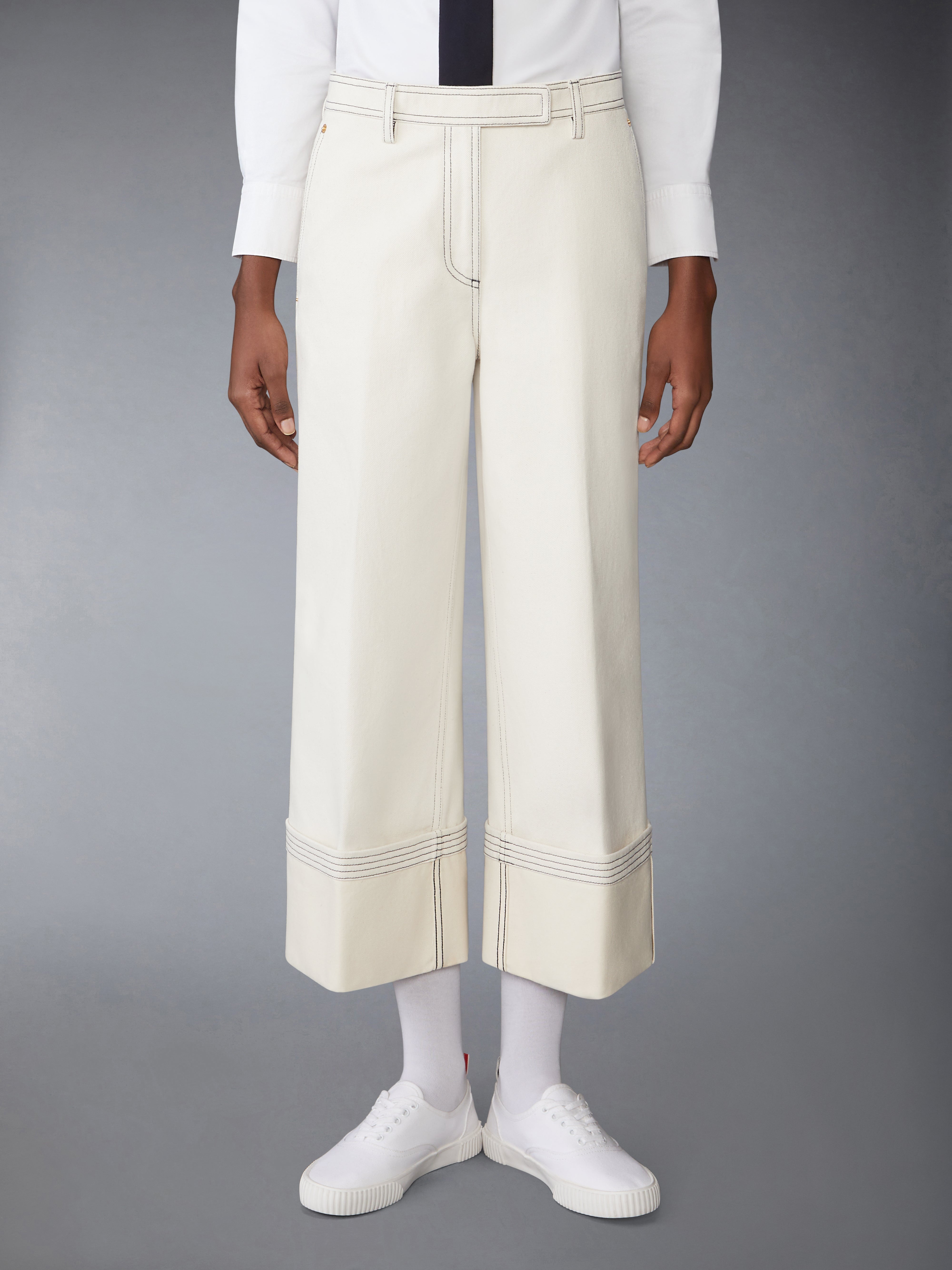 SELVEDGE DENIM WIDE LEG TROUSER - 2