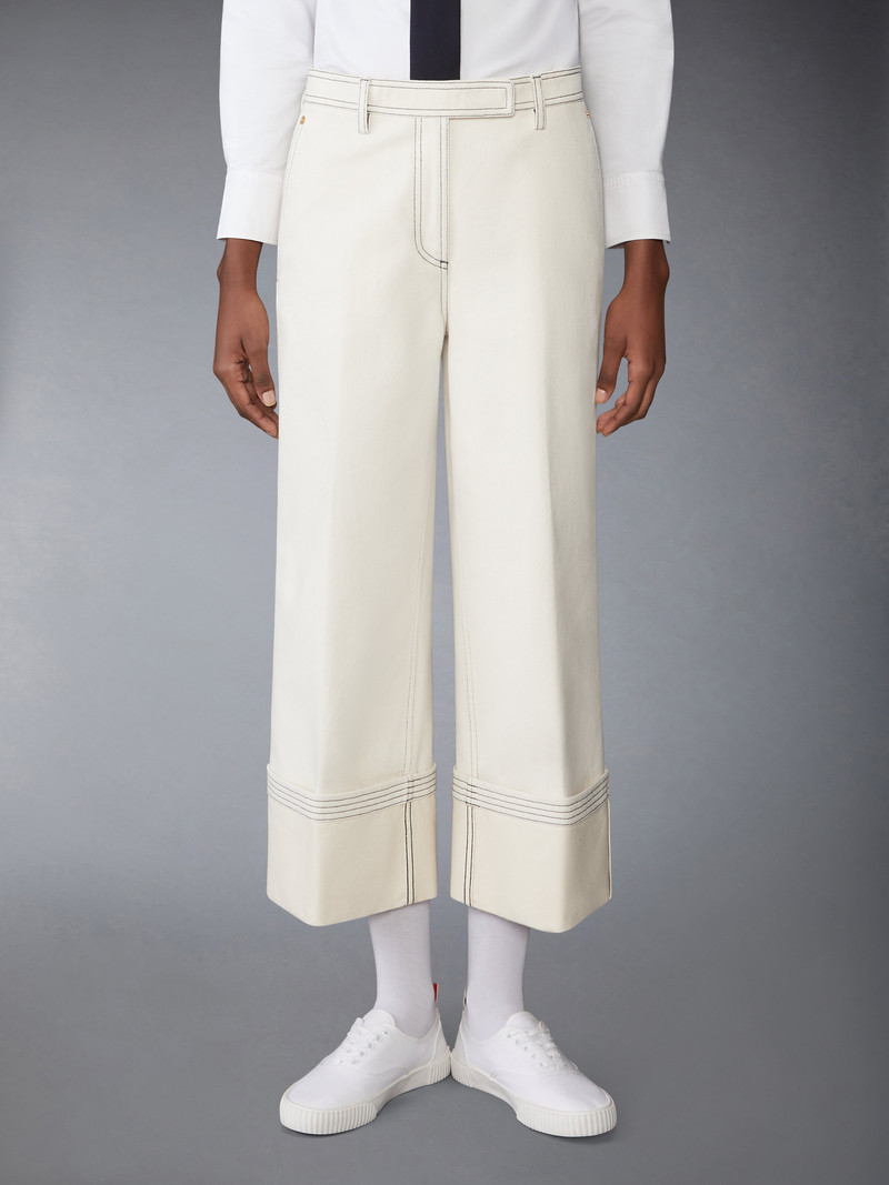 Thom Browne SELVEDGE DENIM WIDE LEG TROUSER outlook