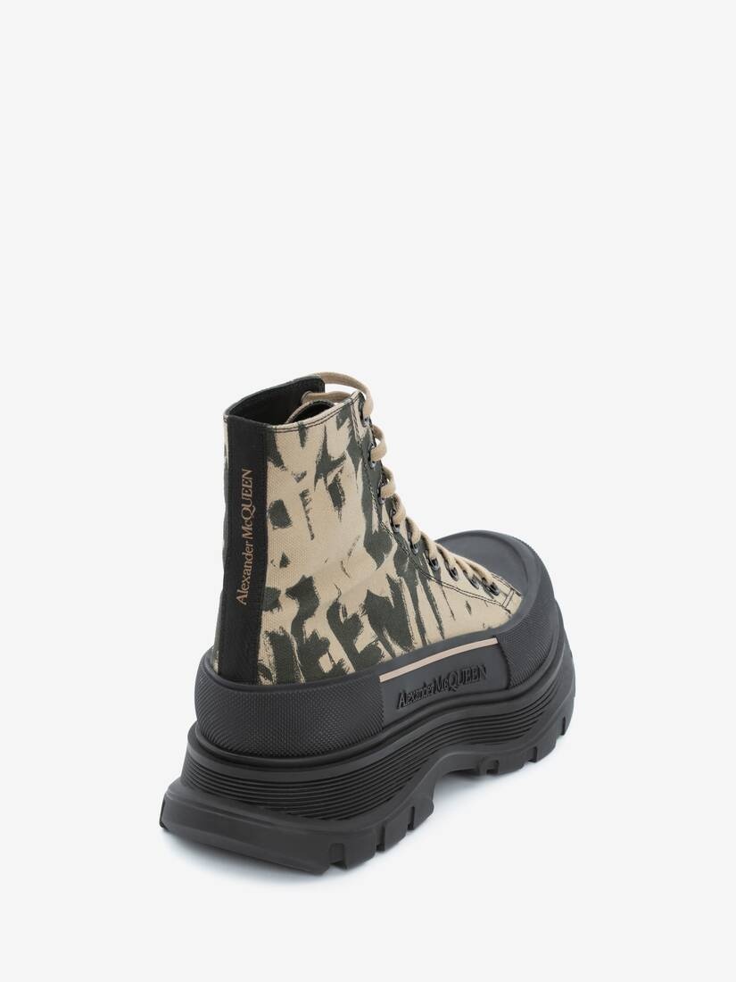 Mcqueen Graffiti Tread Slick Boot in Beige - 3